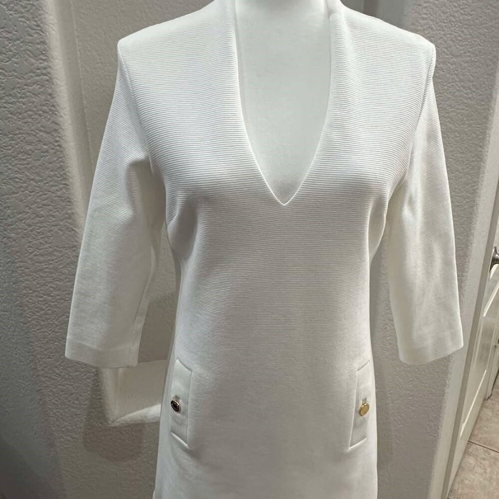Lilly Pulitzer Charlena Shift White Quarter Sleeve Dress [Sz. M]